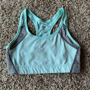 H&M blue/light teal and gray sports bra size Small